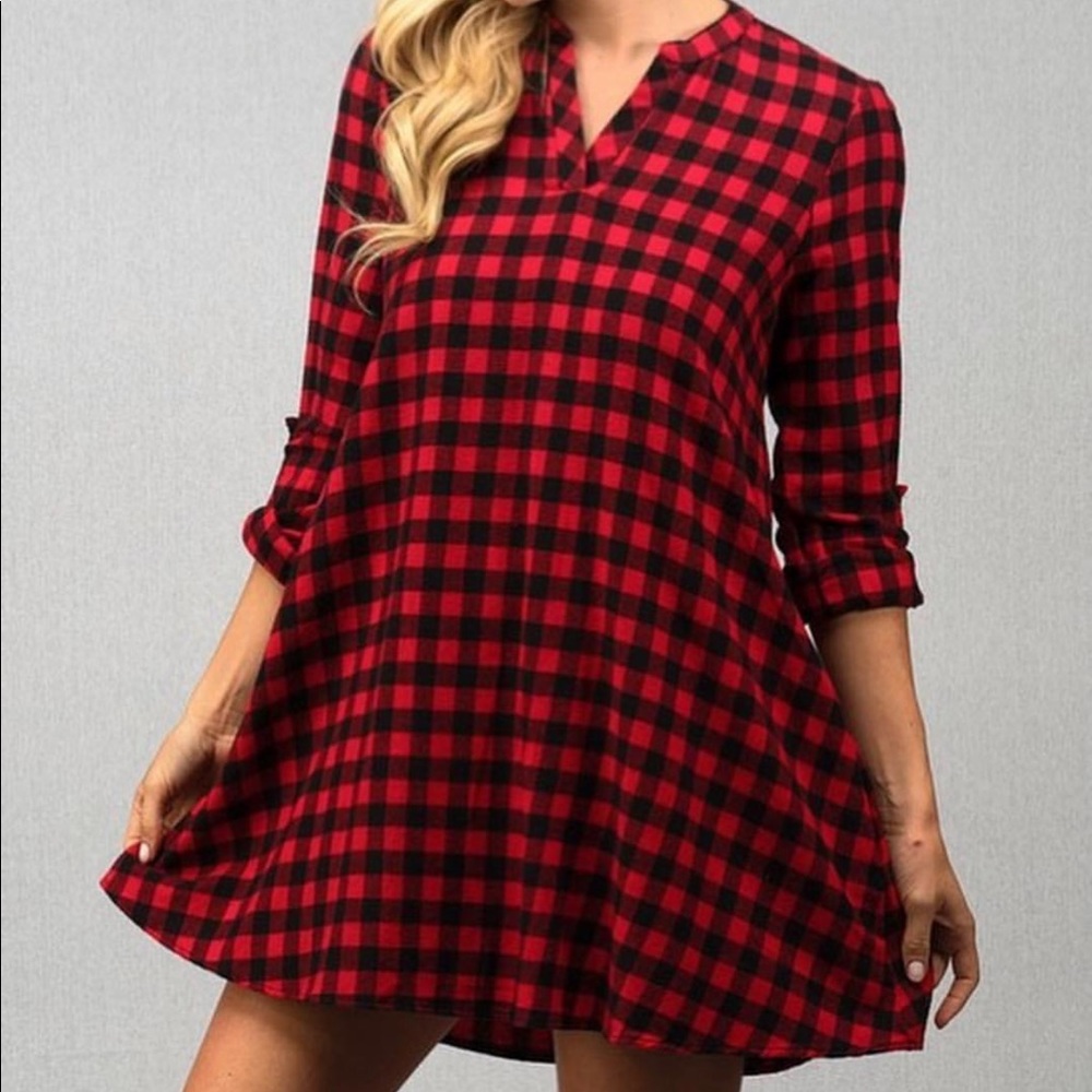 NWT red/black checks! Perfect dress for fall!